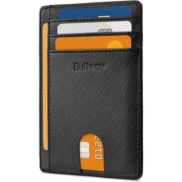 Slim Minimalist Front Pocket RFID Blocking Leather Wallets for Men and Women